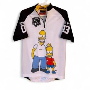 The Simpsons Kids Cycling Jersey - Multi Color Homer and Bart Print